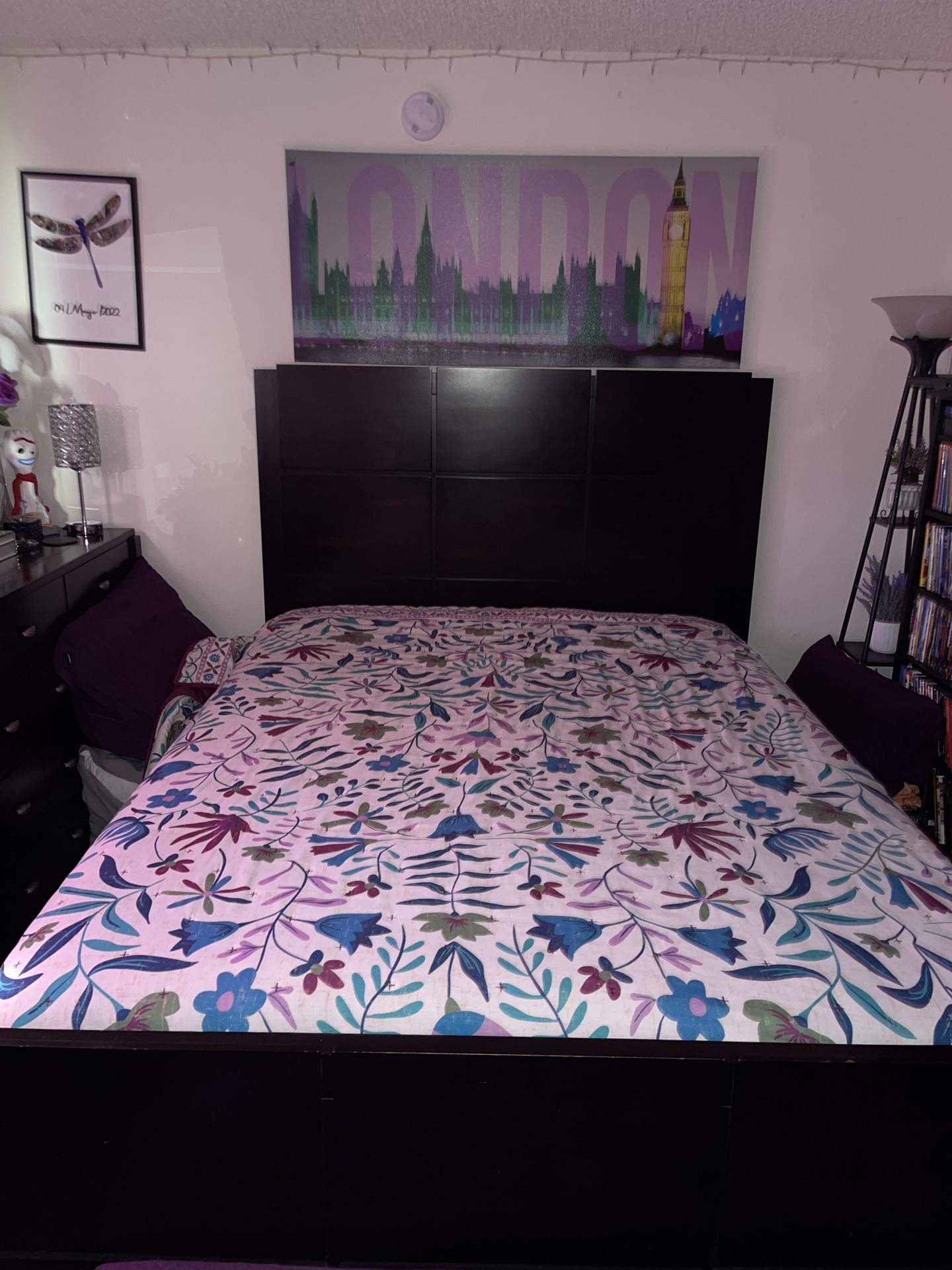 BLACK QUEEN BEDROOM SET 5 PIEZAS (NO MATTRESS)
