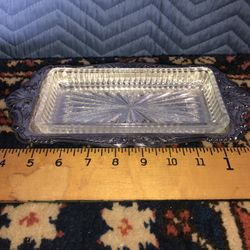 Vintage Glass On Silver Plated Dish 