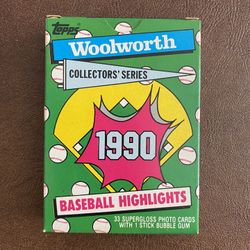 1990 TOPPS  WOOLWORTH "BASEBALL HIGHLIGHTS" 33 CARD SET