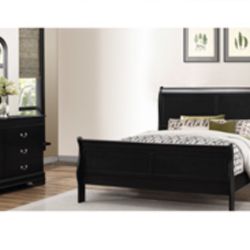 Modern Queen Size Black Complete Bedroom Set