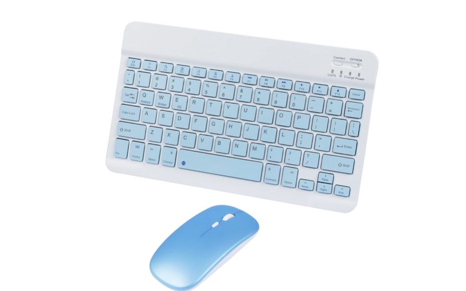Bluetooth Wireless Keyboard And Mouse Combo,Ultra-Slim Ergonomic Small
