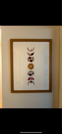 Wall art with wooden frame