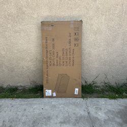 100 Gallon Outdoor Storage Box, Waterproof Resin Deck Box Organizer, Lockable Outside Container