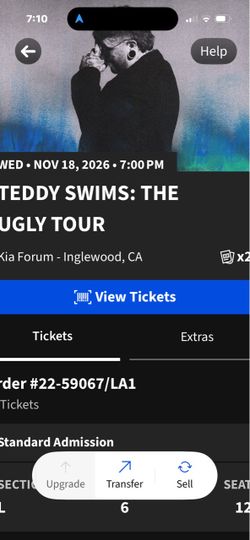 Teddy Swims The Ugly Tour Tickets x2