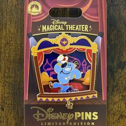 2026 DISNEY PIN MAGICAL THEATER PIN MONTH ALADDIN GENIE DANCING LE4500