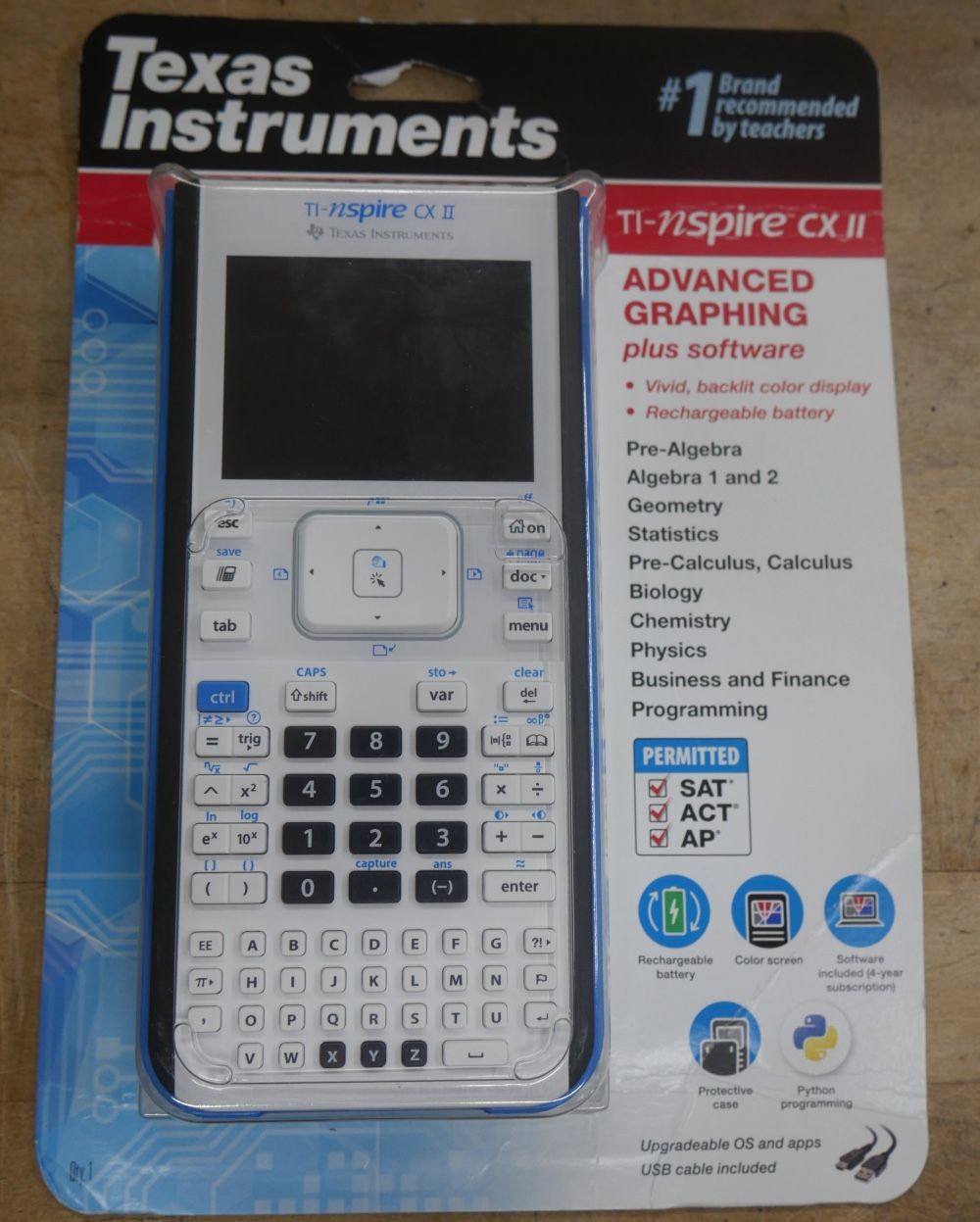 NEW✅ TI-nSpire CXii ADVANCED GRAPHING CALCULATOR with PROTECTIVE CASE ✅ WHITE.