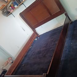 Wooden Sleigh Headboard And Frame For Queen Bed