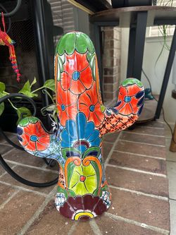 Talavera Ceramic Cactus Figurine