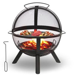 IKUBY Ball Of Fire BBQ Grill 35 Inch Outdoor Firepit and Grill