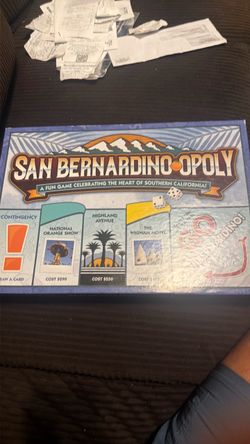 San Bernardino-opoly Board Game. No Deliveries