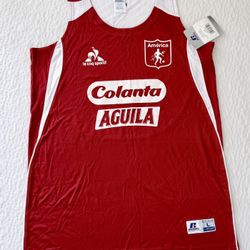 América de Cali Sleeveless Training Jersey – Russell Athletic – Red/White – New Condition