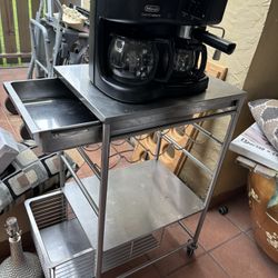 Coffee Pot With Stainless Steel Cart 