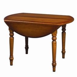  Amish Round Hamel Dropleaf Dining Table with Solid Top