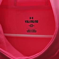 Under Armour Sweater Girls Pink  Pullover Hoodie Long Sleeve Pockets