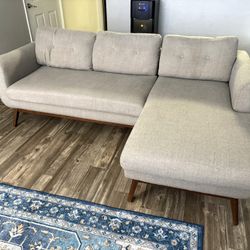 Grey sectional couch 7ft wide