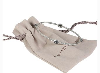 Pretty David Yurman Hematite Sterling Silver 4 Oval Station Cable Bangle