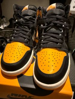 men's air jordan 1 retro high yellow & black