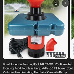 Goldlife Pond Fountain Aerator 1 HP, 110 V 750 KW Powerfui Pond Floating Fountain with 10