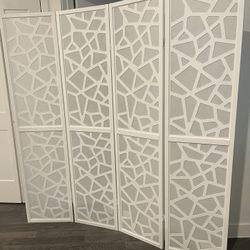 4 Panels Wood Divide It- White 