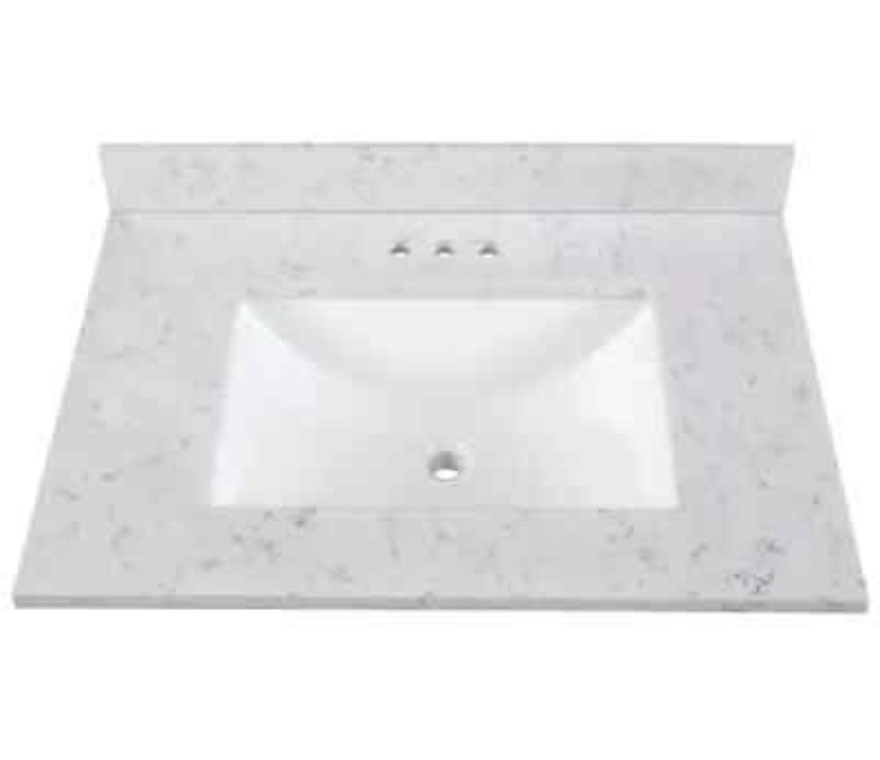 Home Decorators Collection 37 In. Stone Effects Vanity Top in Winter Mist With White Basin Serst37-wm
