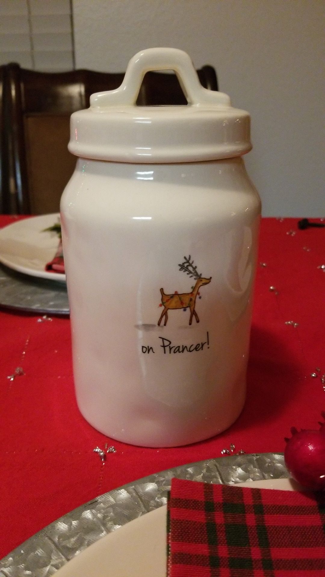 Rae dunn Prancer canister