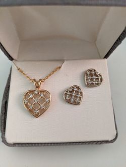 Heart Necklace with Earrings
