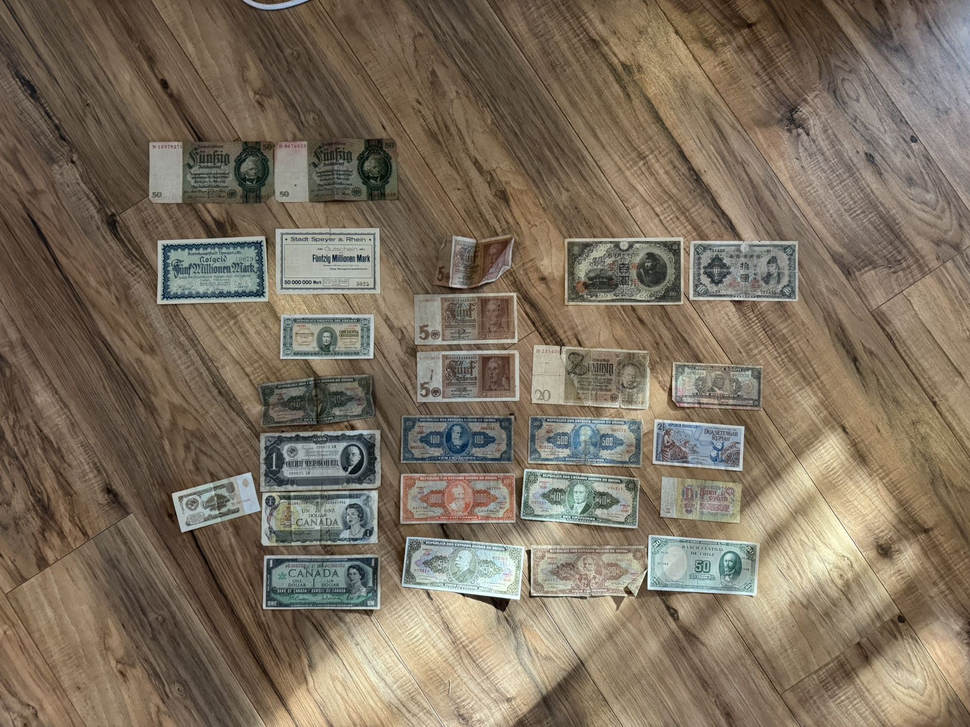 Assortment Of Vintage World Currency