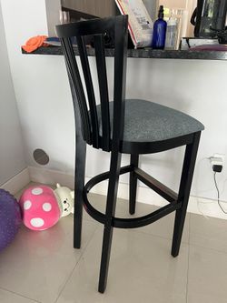 Set Of 2 Black Bar Stools