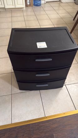 Free Sterilite 3-Drawer Plastic Storage Unit Black