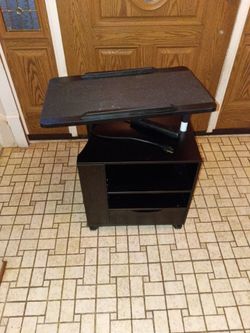 Black bedside table/ desk/ with USB ports electric plugs/ adjustable storage, etc.