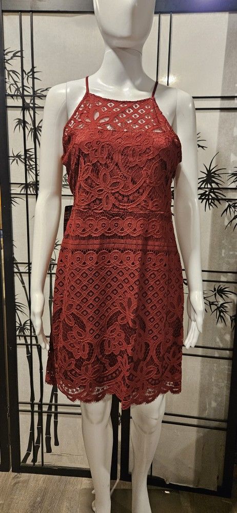 Express Red Lace Dress