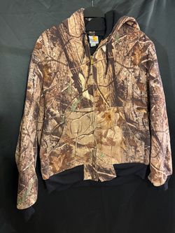 Carhartt Camo Hooded Jacket - Large