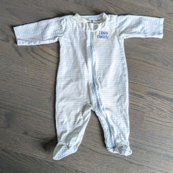 Carter's Baby Boy Bodysuit 'I Love Daddy" Zipped Striped, Blue, 3 Months