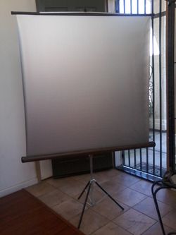 BRILLIANT PICTURE SCREEN PORTABLE WITH TRIPOD. 4' ×4' .modesto