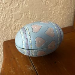 Porcelain Easter Bunny Egg Figurine (5”)