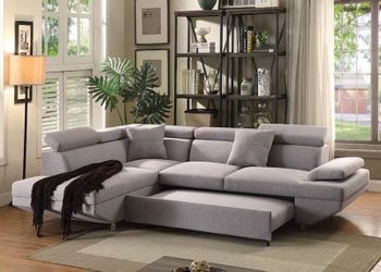 New grey fabric sofa sleeper bed