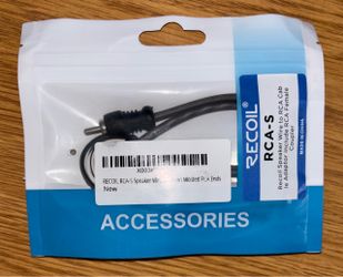 Recoil RCA-S Speaker Wire to RCA Cable Adaptor Include RCA Female Coupler