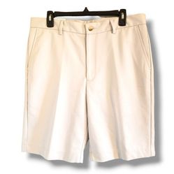 Greg Norman Men's Size 34W Sandstone Natural Performance Pleated Shorts