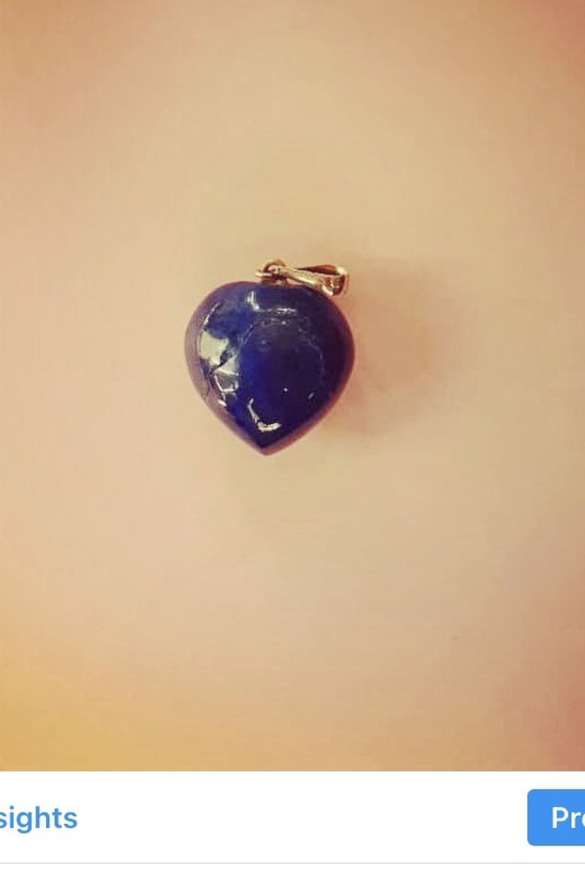 Lapis Lazuli Hand Made Necklace in Heart Shape