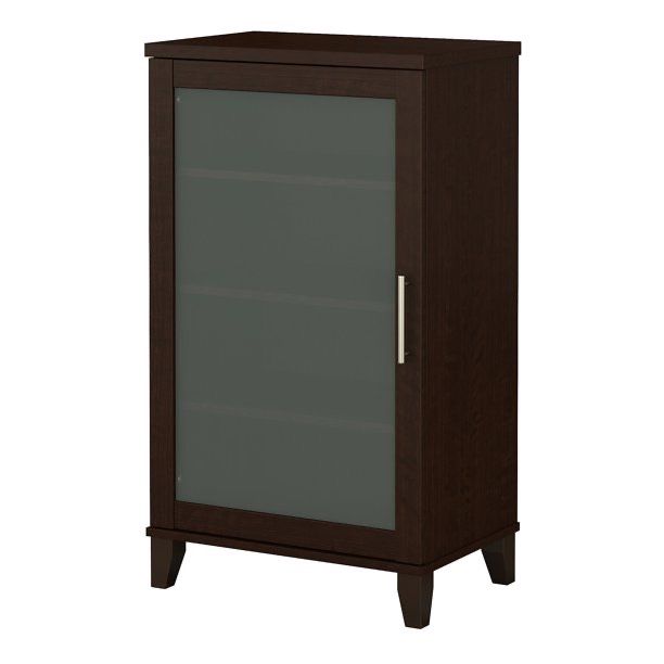 Bush Furniture Somerset Media Accent Cabinet with Door in Mocha Cherry