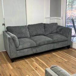 Sofa & Loveseat (Grey, Fabric) 