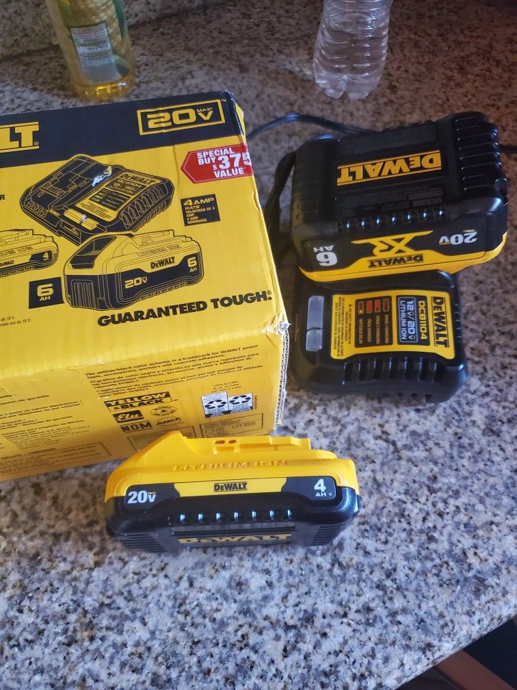 DeWalt Battery Set 6ah 4ah 20v