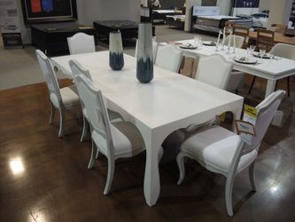 Jonathan Charles White Rectangle Dining Table - White
