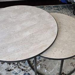 Travertine Marble Nesting Coffee Tables