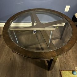 Glass Top Coffee Table With Seat