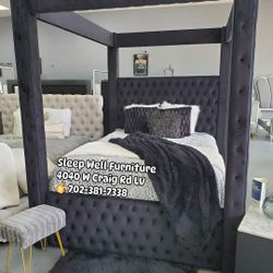 🙋‍♀️ King Queen  Canopy Bed Frame 👉Furniture Queen Bedroom, Dining Table Sets, Bunk Beds Avail 