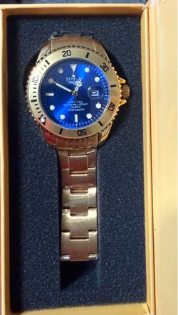 Zunba Quartz Diver-Style Watch Gold Blue