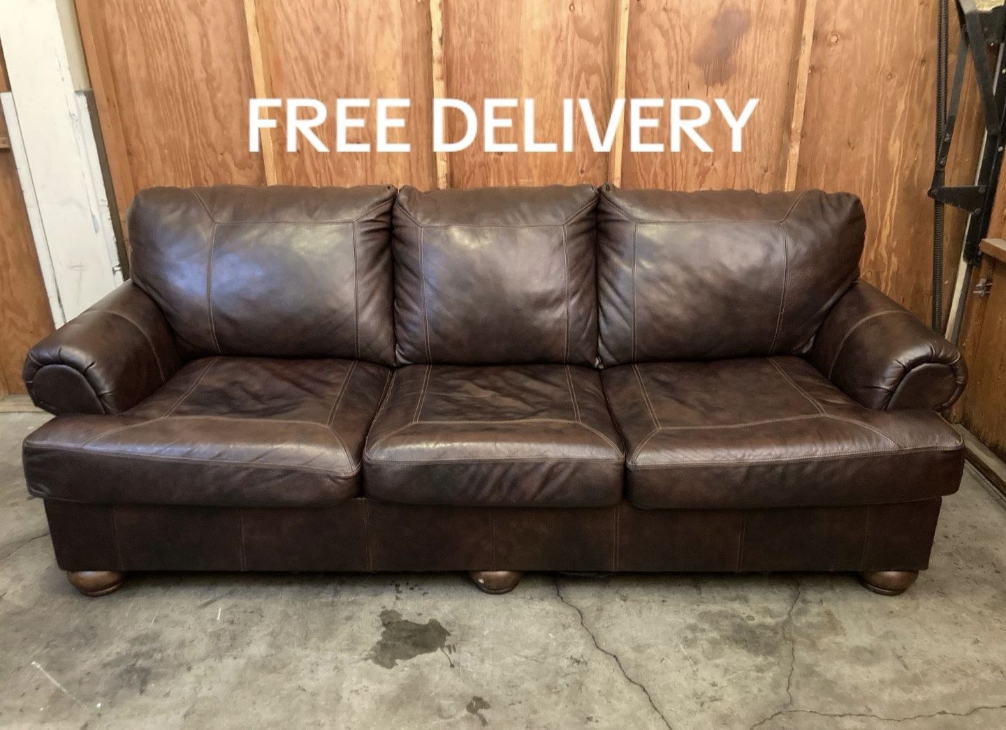 Leather Couch Sofa - Free Delivery