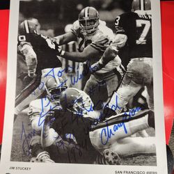 Jim Stuckey Autographed Inscribed  8.5x11 with Champion 49ers Rare Auto w/coa