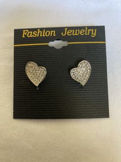 $12 - 1/2 Inch Long heart  Earrings With Stud Backing 